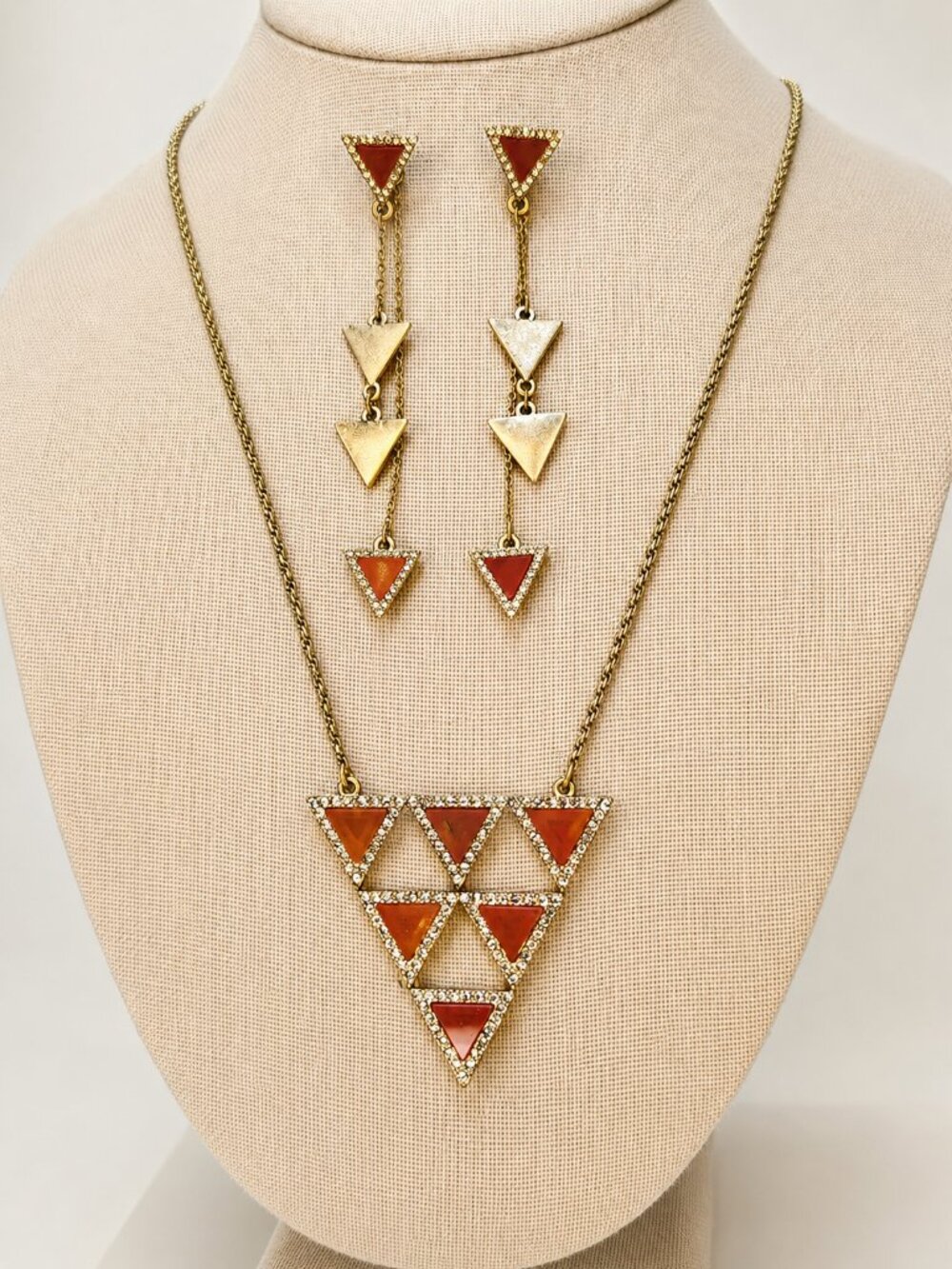 Lydell NYC Art Deco-inspired Geometric Statement Necklace & Earring Set